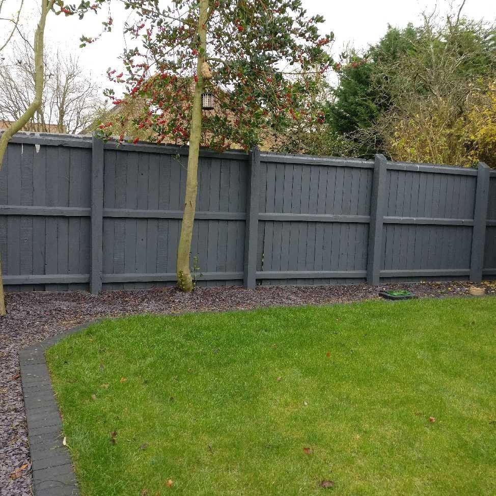 Modern grey painted fencing