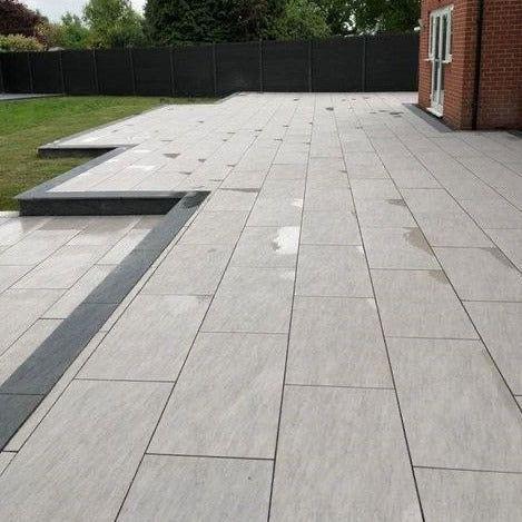 Large grey patio installation