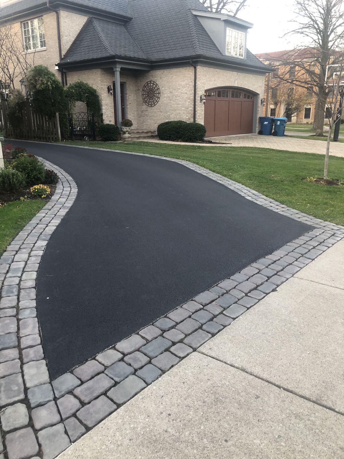 Before and after tarmac driveway transformation
